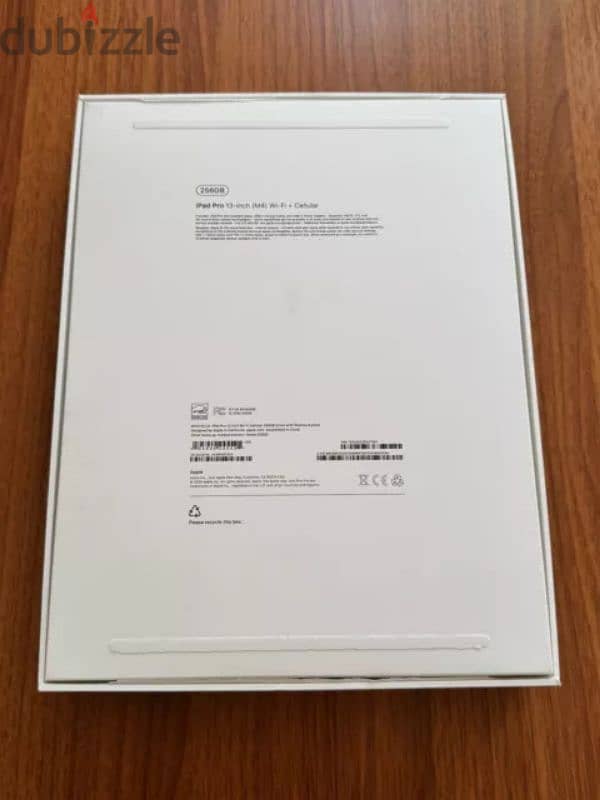 2024 Apple iPad Pro 13” M4, 7th Gen, Silver, WiFi + 5G, 256GB 1