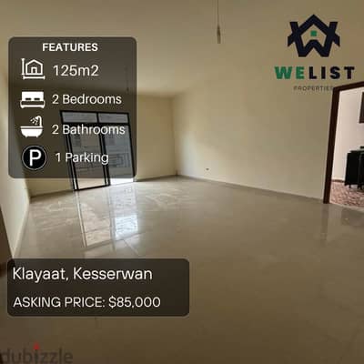 125sqm Apartment for sale in Klayaat   Reference: NW25JSK12585