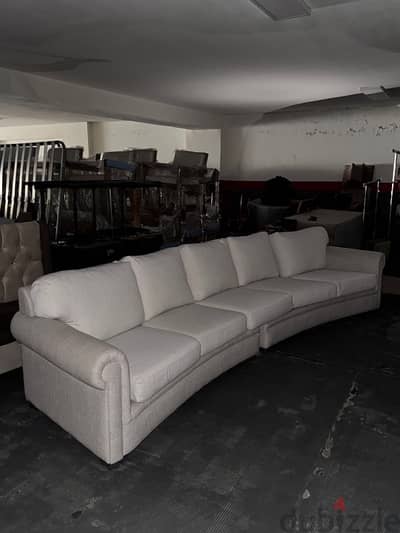 3 meters white sofa