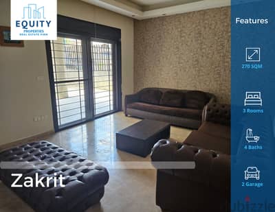 Furnished 270SQM Apartment With 80 Terrace For Rent In Zakrit#AO146046