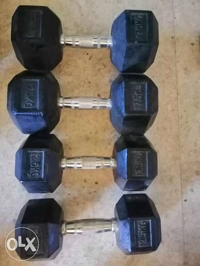 Hexagon dumbbells