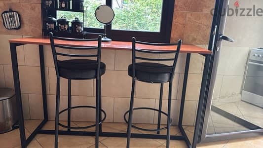 bar and two chairs