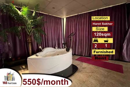 Haret Sakher 120m2 | Rent | Furnished | Calm Area | Jacuzzi |EH/IV/MJ