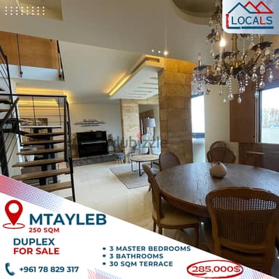 250 SQM Fully Furnished Duplex For Sale in Mtayleb