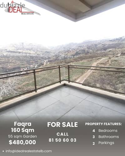 160 SQM Chalet duplex with Garden for sale in Faqra REF#CC2123