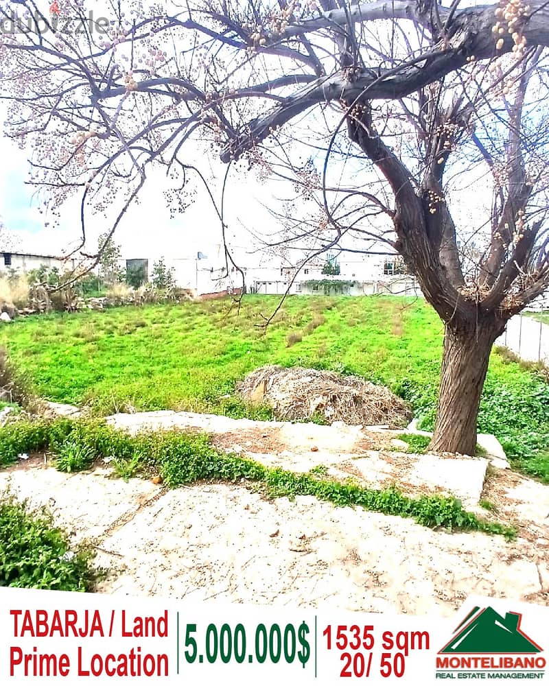 Prime Location 1535 sqm Land for sale in Tabarja !!! 0