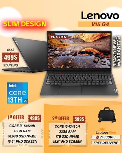 Lenovo V15 G4 Core i5-13420h 15.6" Fhd Laptops