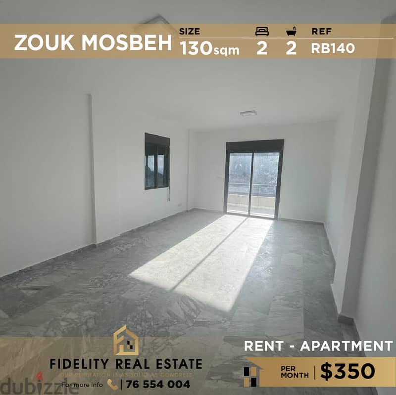 Apartment for rent in Zouk Mosbeh RB140 شقة  للإيجار في زوق مصبح 0