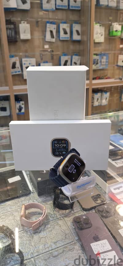 Used apple watch ultra 2 49mm  titanium blue ocean band  AppleCare