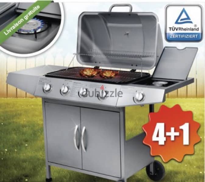 gas barbecue grill 4+side burner 2