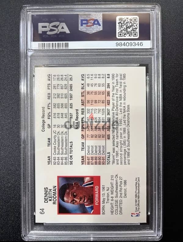 91-92 NBA Hoops -Dennis Rodman,Scottie Pippen - Graded PSA 9 Rare card 1