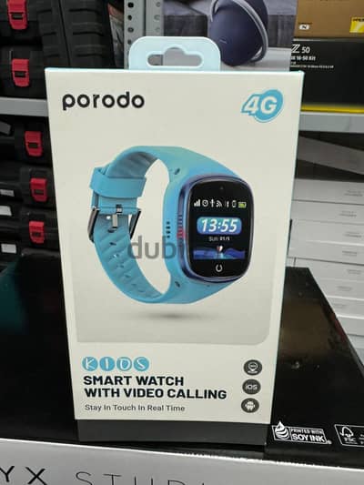 Porodo kids smart watch with video calling 2mp blue