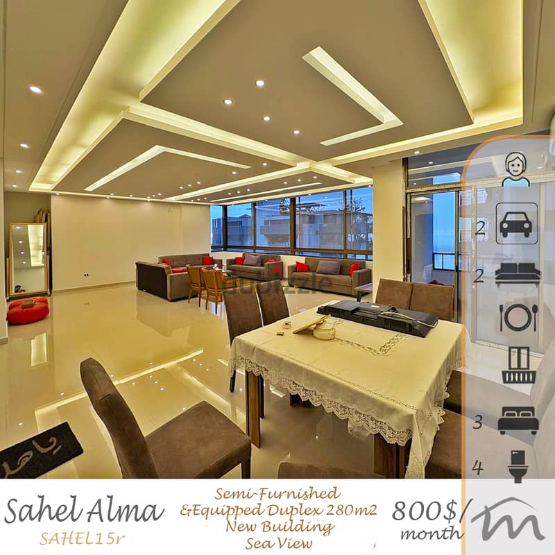 Sahel Alma | Signature | Semi-Furnished & Equipped 280m² Duplex | View 0