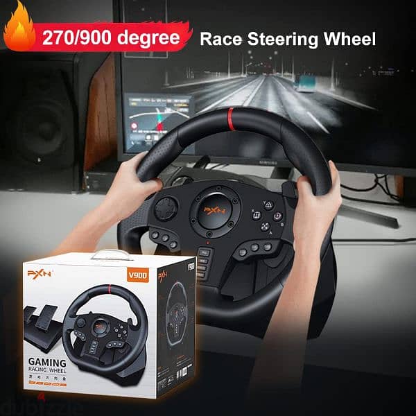 PXN V900 270-900 Racing Wheel with Pedals & Vibration for Xbox, PS, PC 3