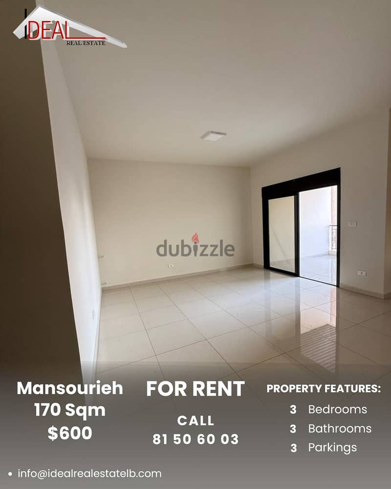 170 SQM Apartment for rent in Mansourieh  REF#RN14015 0