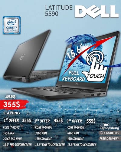 Dell Latitude 5590 Core i7-8650u 15.6" TOUCH SCREEN Laptop Offers