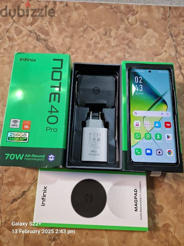 infinix note 40 pro 24ram 256gb new full package 220$ 9