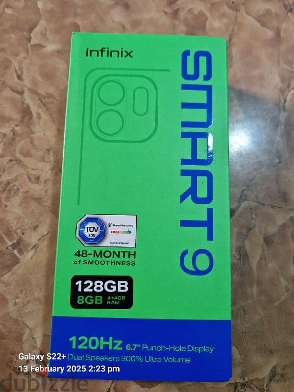 infinix smart 9 4+4ram 128gb new full package 90$ 6