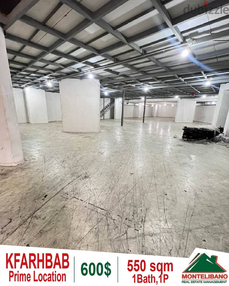 550 sqm warehouse for rent in Kfarhbab!! 0