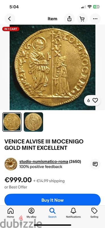 Italy - Republic of Venice 1 Zecchino 1700-1709 Alvise Il Mocenigo 5