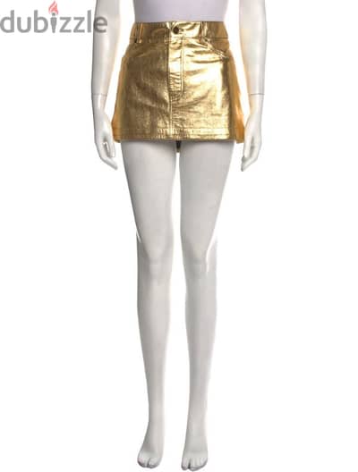 gold leather skirt