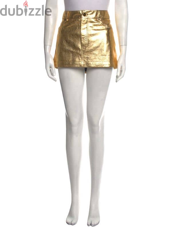 gold leather skirt 0