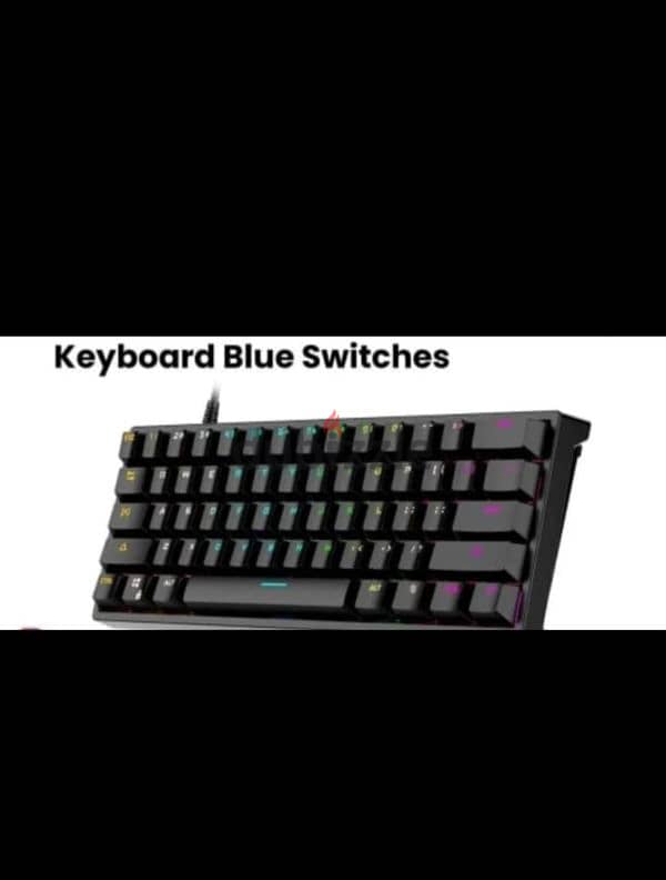 Black mechanical gaming keyboard (blue switches) 0