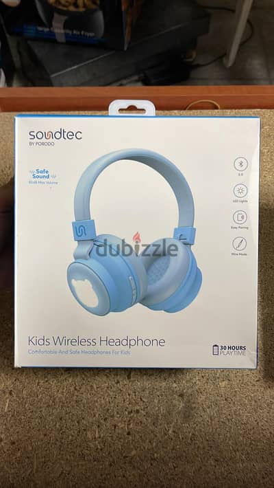 Soundtec kids wireless headphone blue