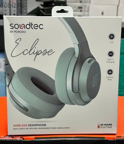 Porodo soundtec eclipse wireless headphone green