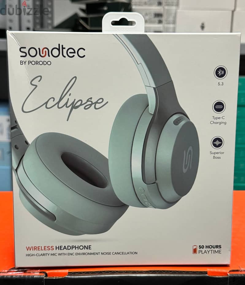 Porodo soundtec eclipse wireless headphone green 0