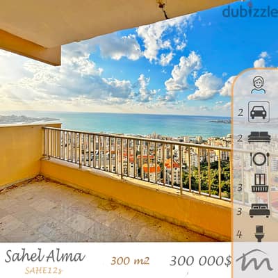 Sahel Alma | 300m² | 3 Bedrooms Apartment | 2 Parking Lots | Sea View