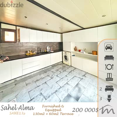 Sahel Alma | 130m² + 60m² Terrace | 2 Master Bedrooms | Open Sea View