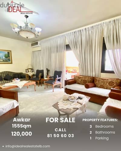 155 sqm Apartment for sale in Awkar REF#CE22103