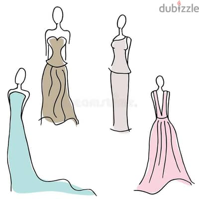 French Designed long dresses and wedding gowns