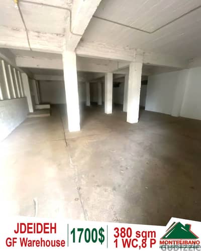 Ground floor 380 sqm warehouse for rent in Jdeideh (3 Meters Height) !