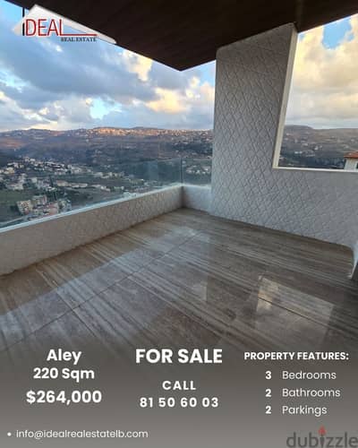 220 sqm Apartment for sale in Aley Ras el Jabal REF#RB6005