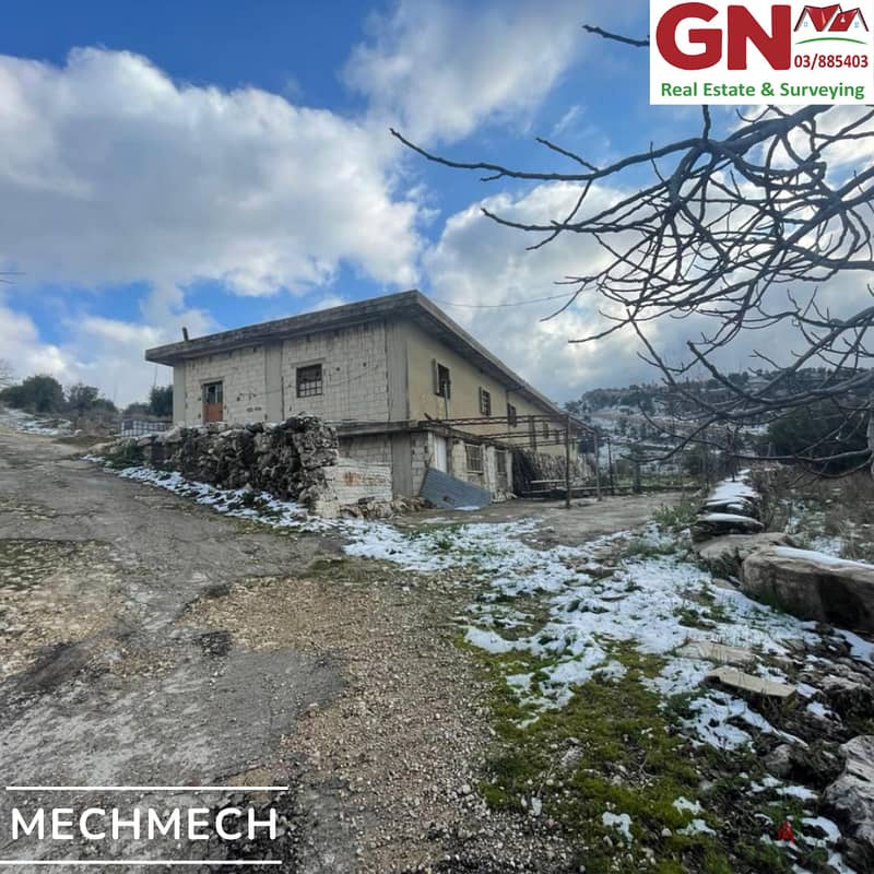 Land For Sale In Mechmech With Building ارض مع بناء للبيع في مشمش 2