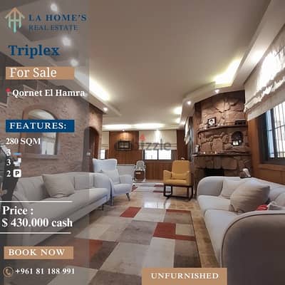 Triplex for sale in qornet el hamra بيت للبيع في قرنة الحمرا