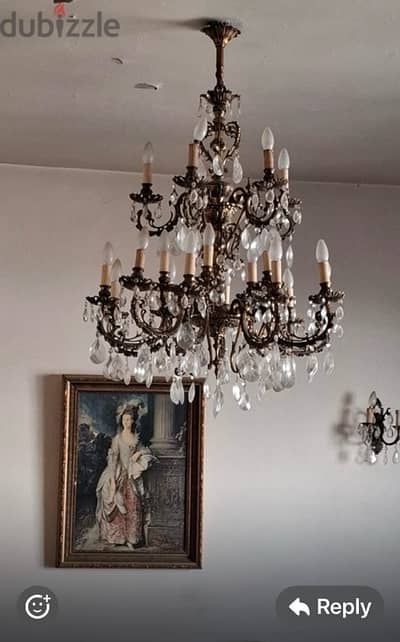 Chandelier 3 with 4 aplique