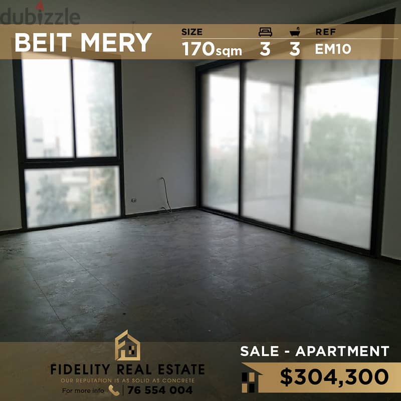 Apartment for sale in Beit Mery EM10 شقة غير مفروشة للبيع في بيت مري 0