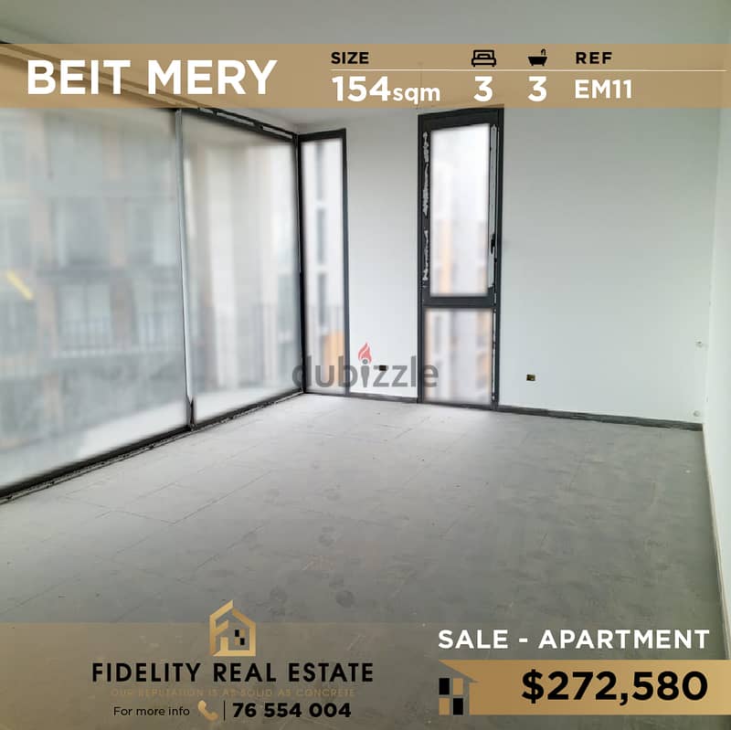 Aparmtent for sale in Beit Mery EM11 شقة غير مفروشة للبيع في بيت مري 0