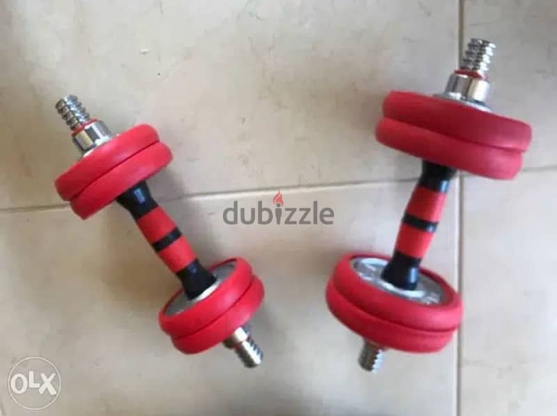 chrome dumbell set 15kg 2