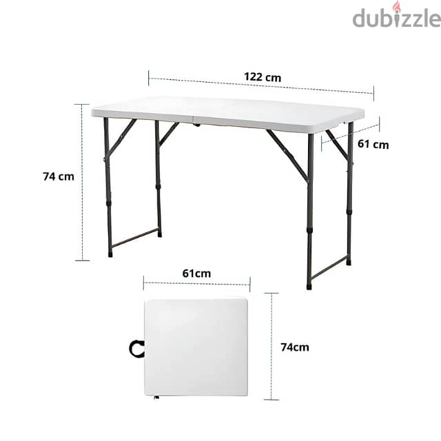 Folding Study Table with 3 Heights & Compact Briefcase Design 7