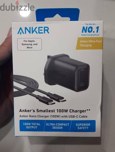 Anker Nano Charger 100w With Usb-c Cable