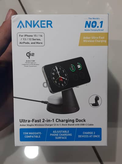 Anker MagGo 15w 2-in-1 Charging Dock Stand With Usb-c Cable