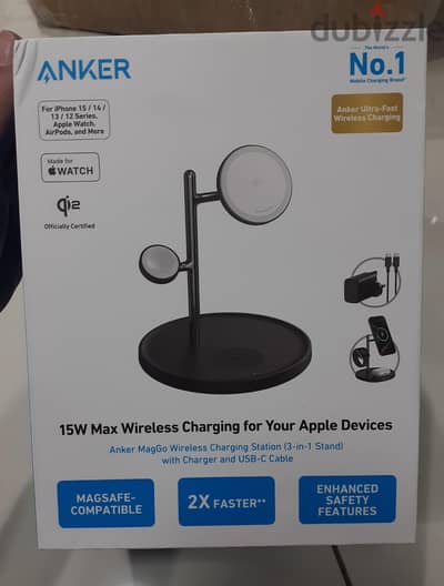 Anker MagGo 15w Wireless Charging St  tion (3-in-1 Stand) With Charger