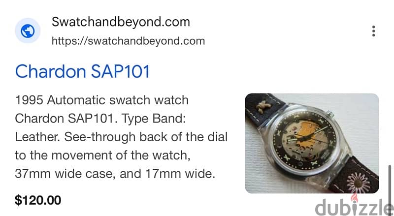 1995 Automatic swatch watch Chardon SAP101 2