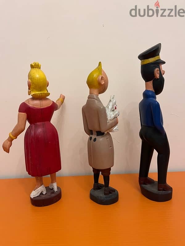 Wood figurines Tintin, Castafiore, Haddock handcarved 1