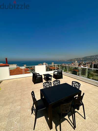 L12337-Apartment with 260 SQM Roof for Sale in Jounieh