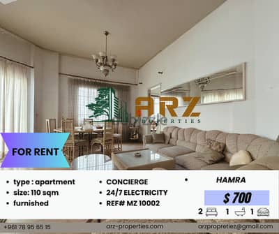 Furnished apartment for rent IN HAMRA MZ10002